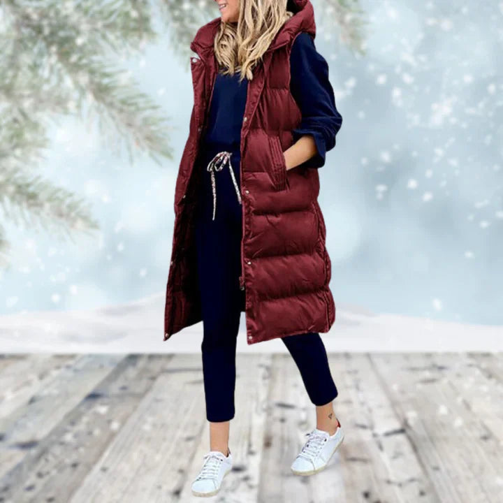 Gilet d'hiver long femme – Veste respirante élégante et chaude