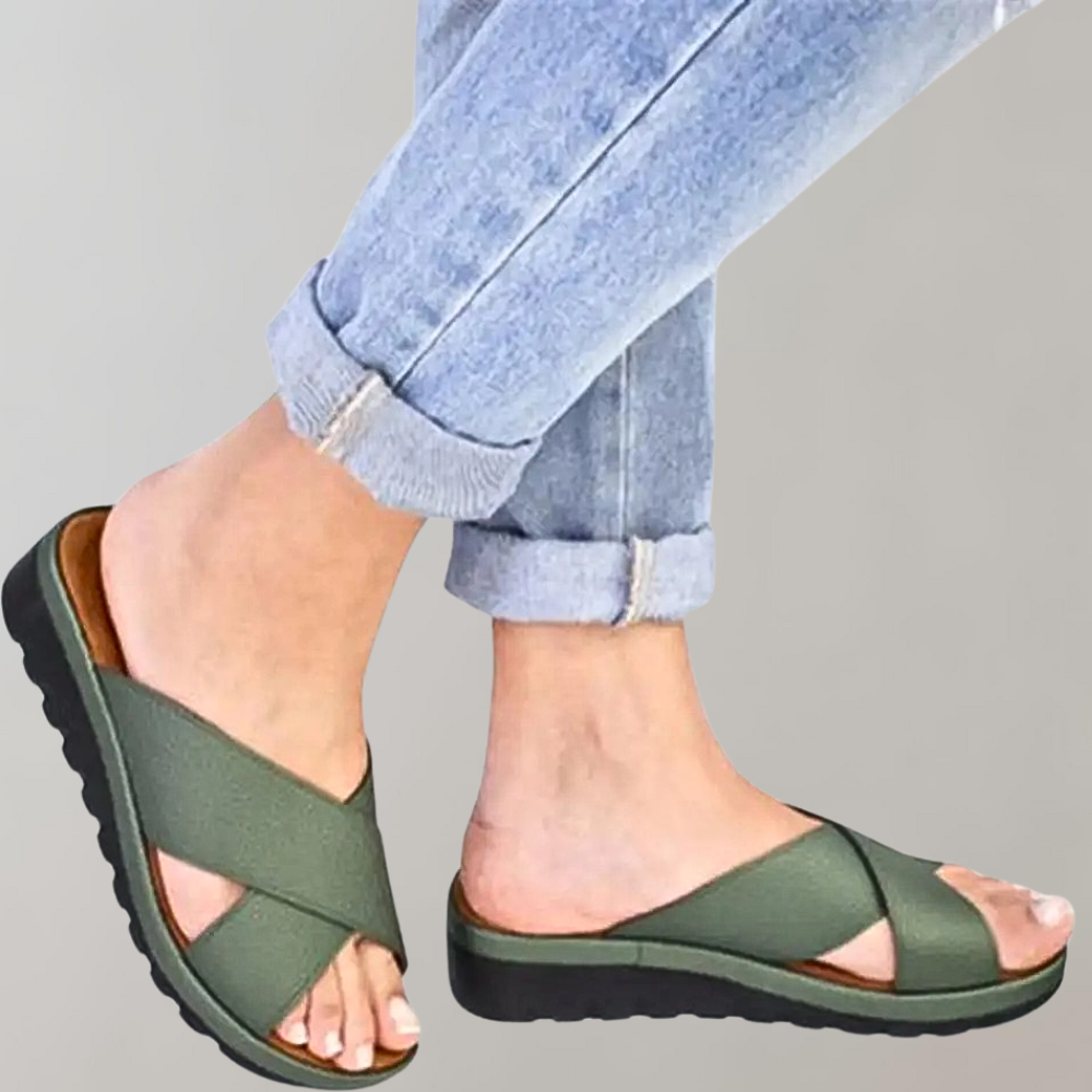 Sandales d'été confortables femme – Sandales légères et élégantes en cuir pour vacances