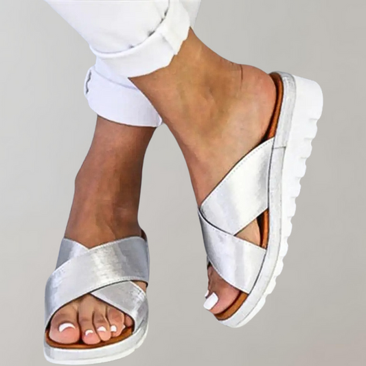 Sandales d'été confortables femme – Sandales légères et élégantes en cuir pour vacances