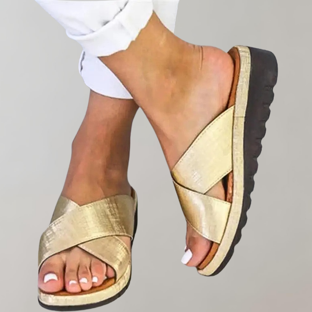 Sandales d'été confortables femme – Sandales légères et élégantes en cuir pour vacances