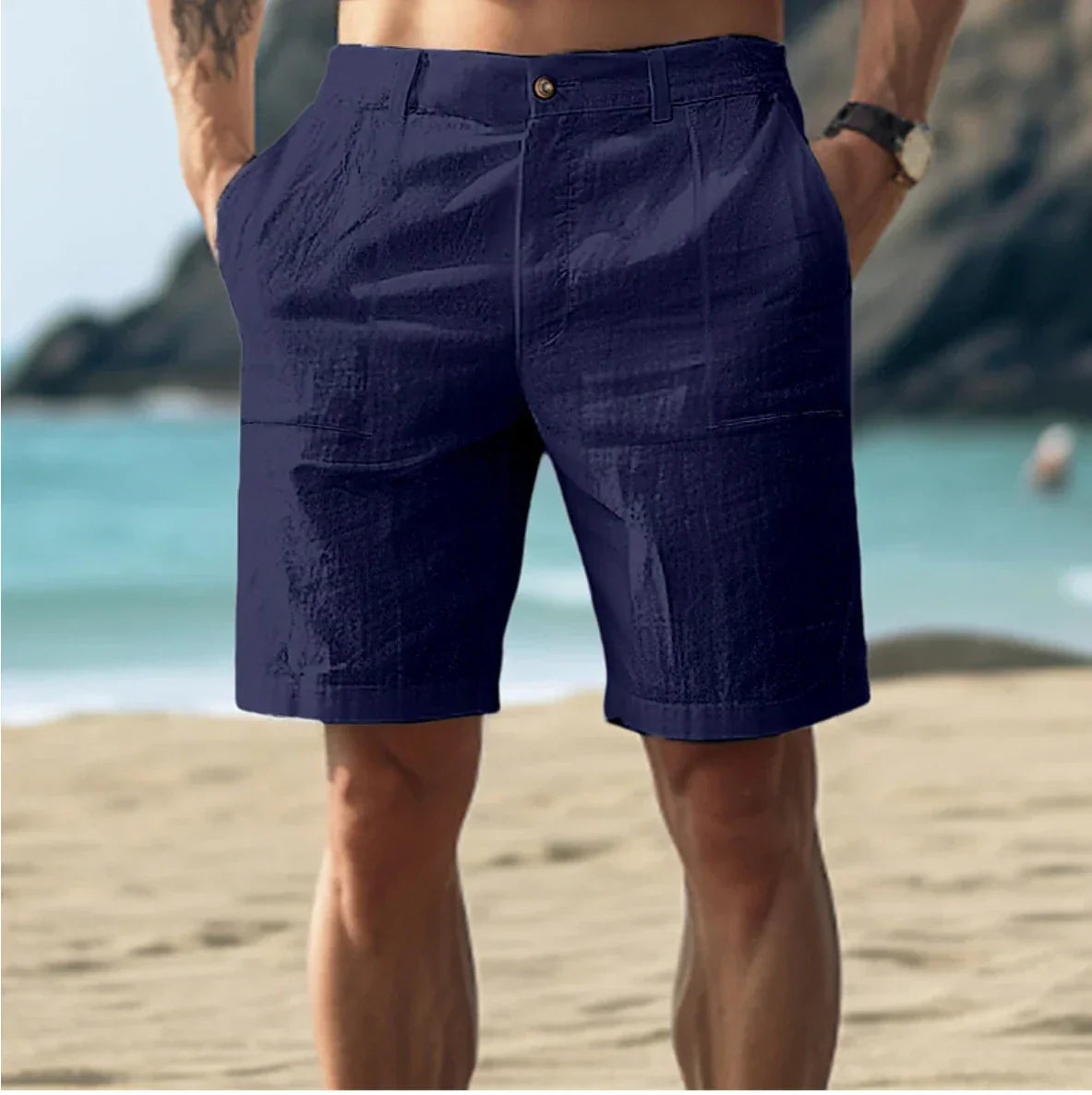 Shorts d'été en lin confortables – Shorts légers et respirants pour loisirs