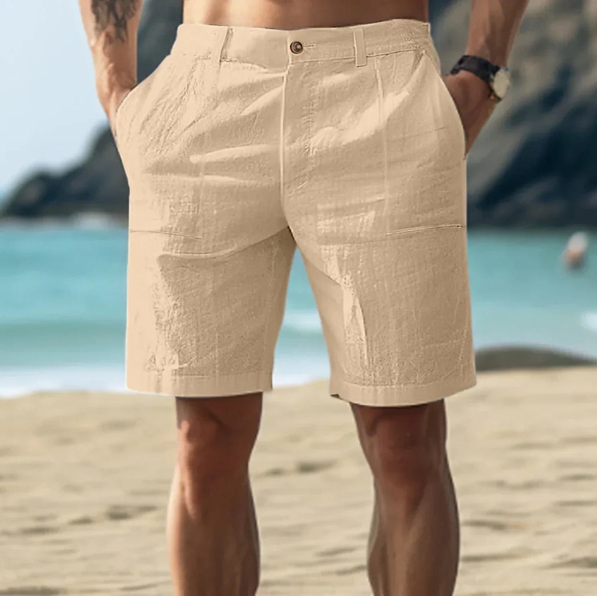 Shorts d'été en lin confortables – Shorts légers et respirants pour loisirs