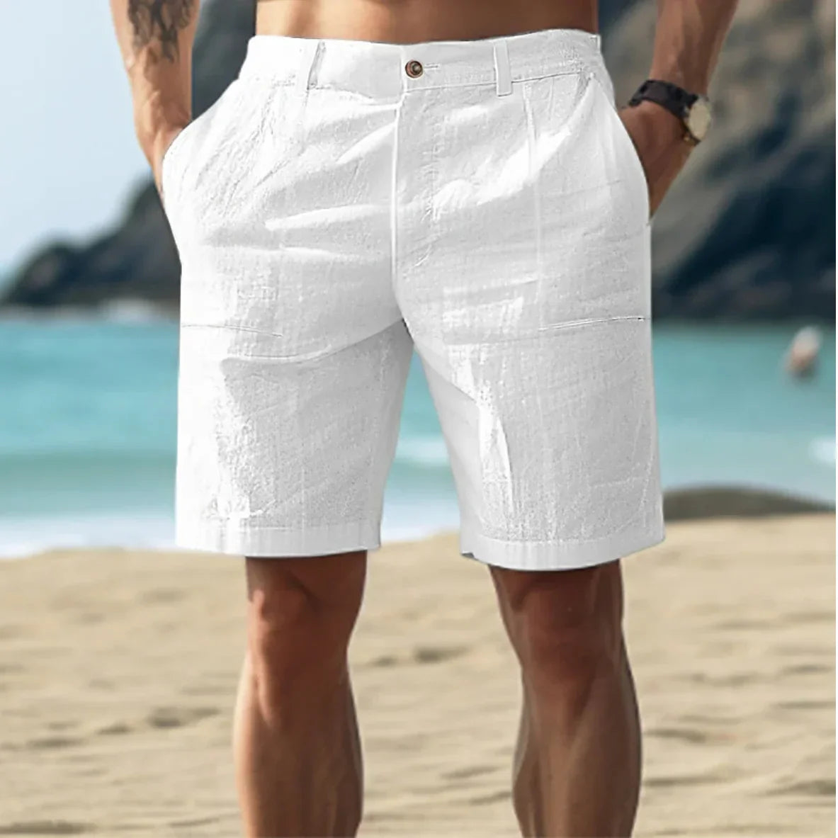 Shorts d'été en lin confortables – Shorts légers et respirants pour loisirs