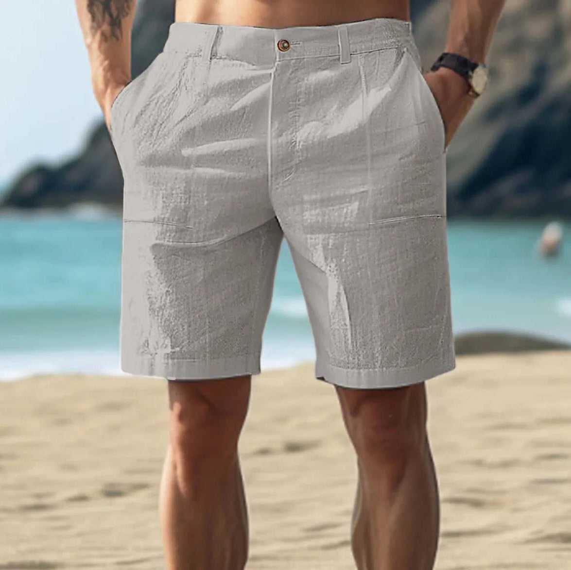 Shorts d'été en lin confortables – Shorts légers et respirants pour loisirs