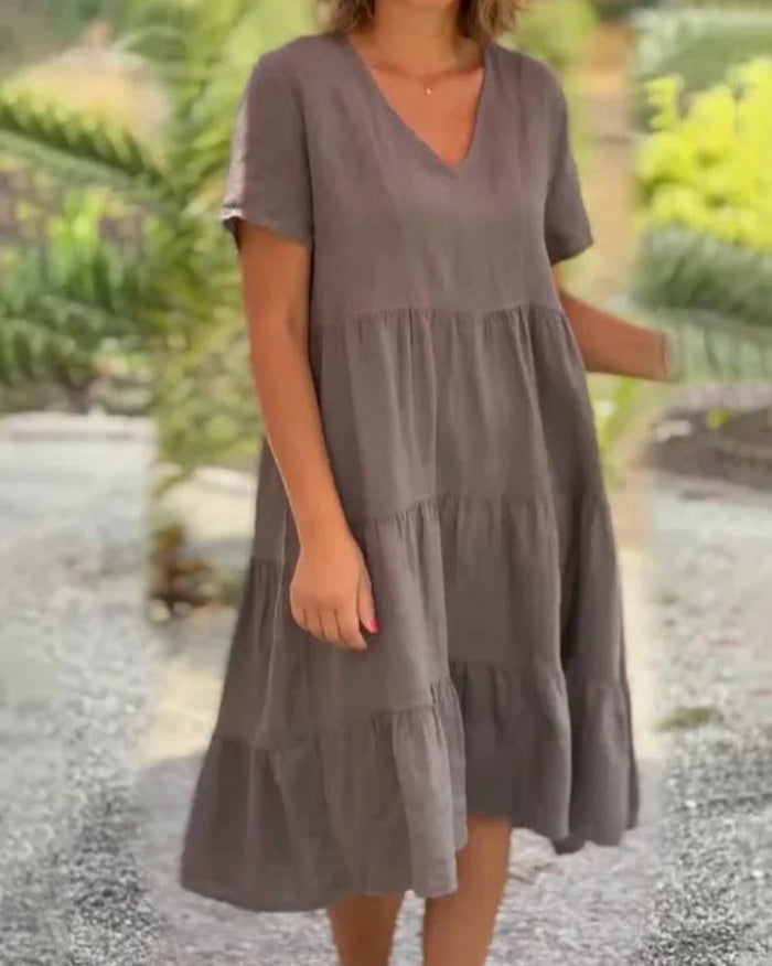 Robe d'été confortable femme – Robe midi fluide et légère pour journées ensoleillées