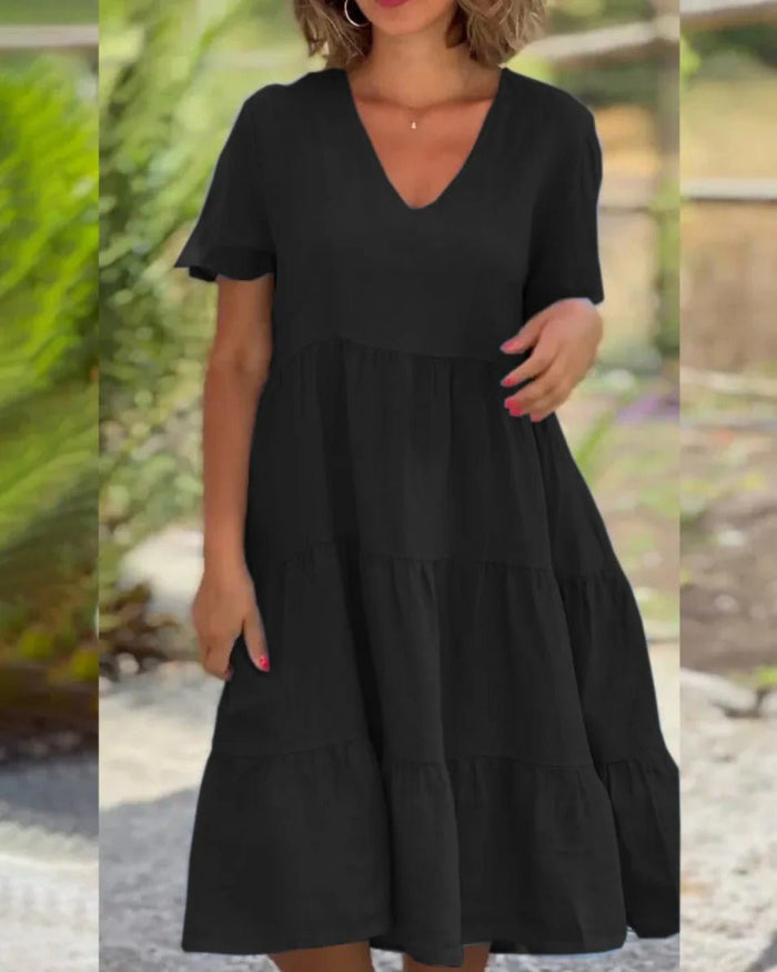 Robe d'été confortable femme – Robe midi fluide et légère pour journées ensoleillées