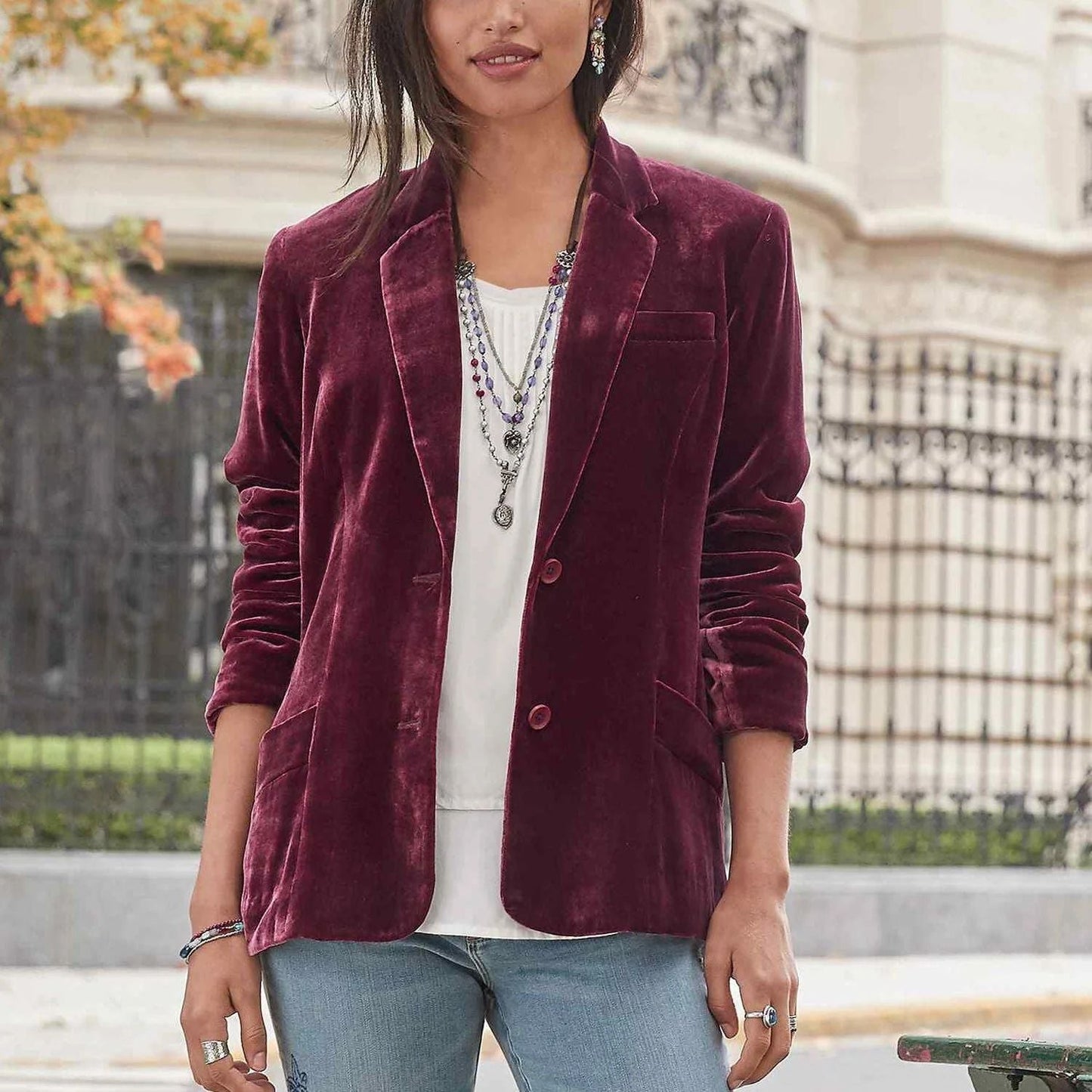 Veste en velours femme – Blazer chic élégant pour sorties