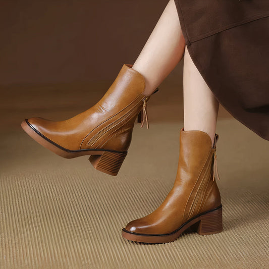 Bottines cuir femme – Chaussures décontractées élégantes et confortables