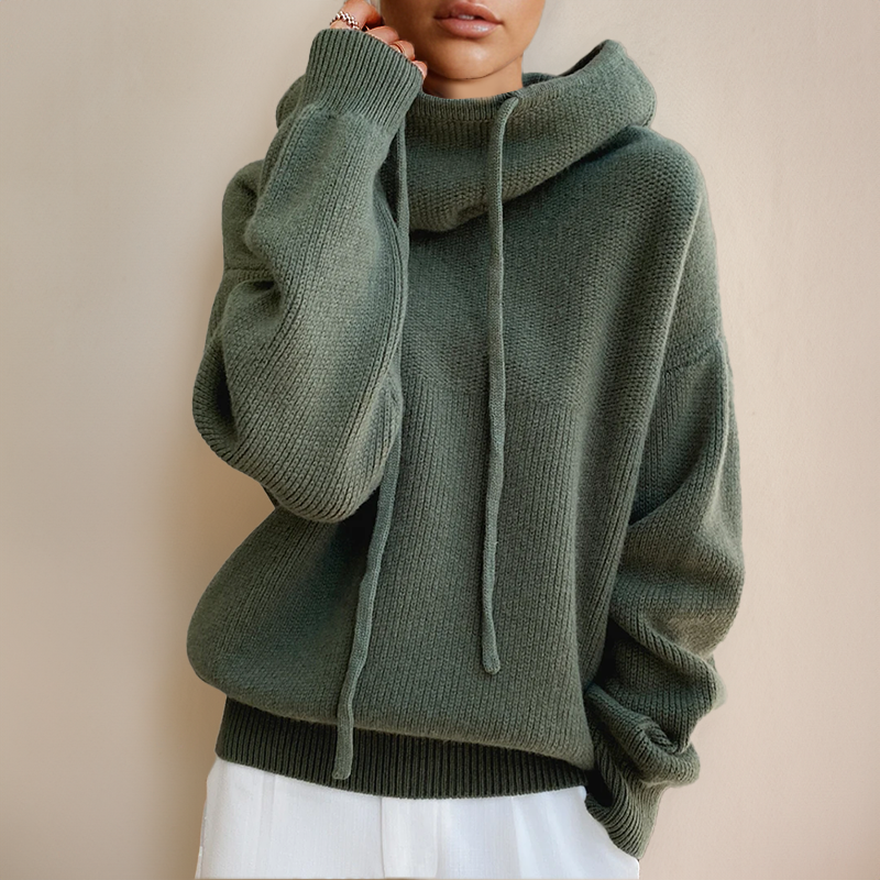 Pull à capuche femme – Sweat décontracté en tricot doux et confortable