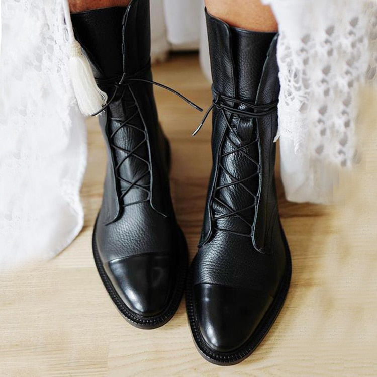 Bottes vintage femme – Chaussures en cuir élégantes et confortables