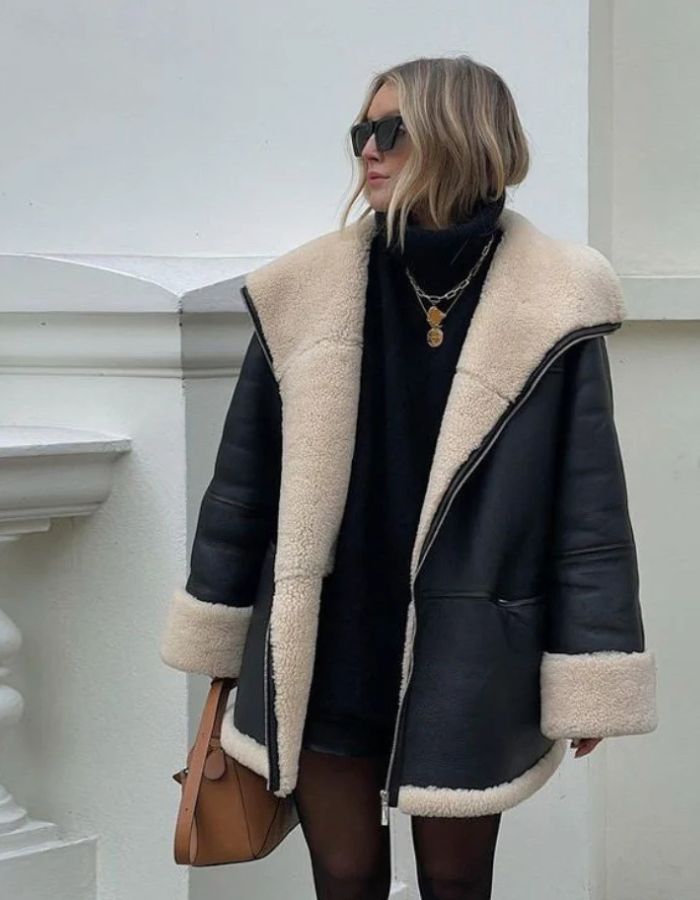 Veste d'hiver femme cuir élégante – Manteau chic et chaud