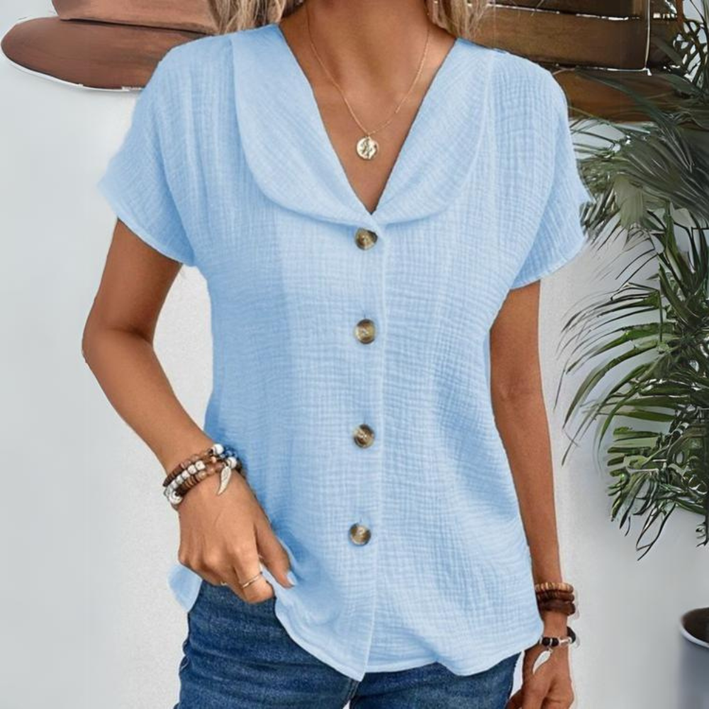 Blouse d'été femme – Blouse élégante légère à manches courtes chic