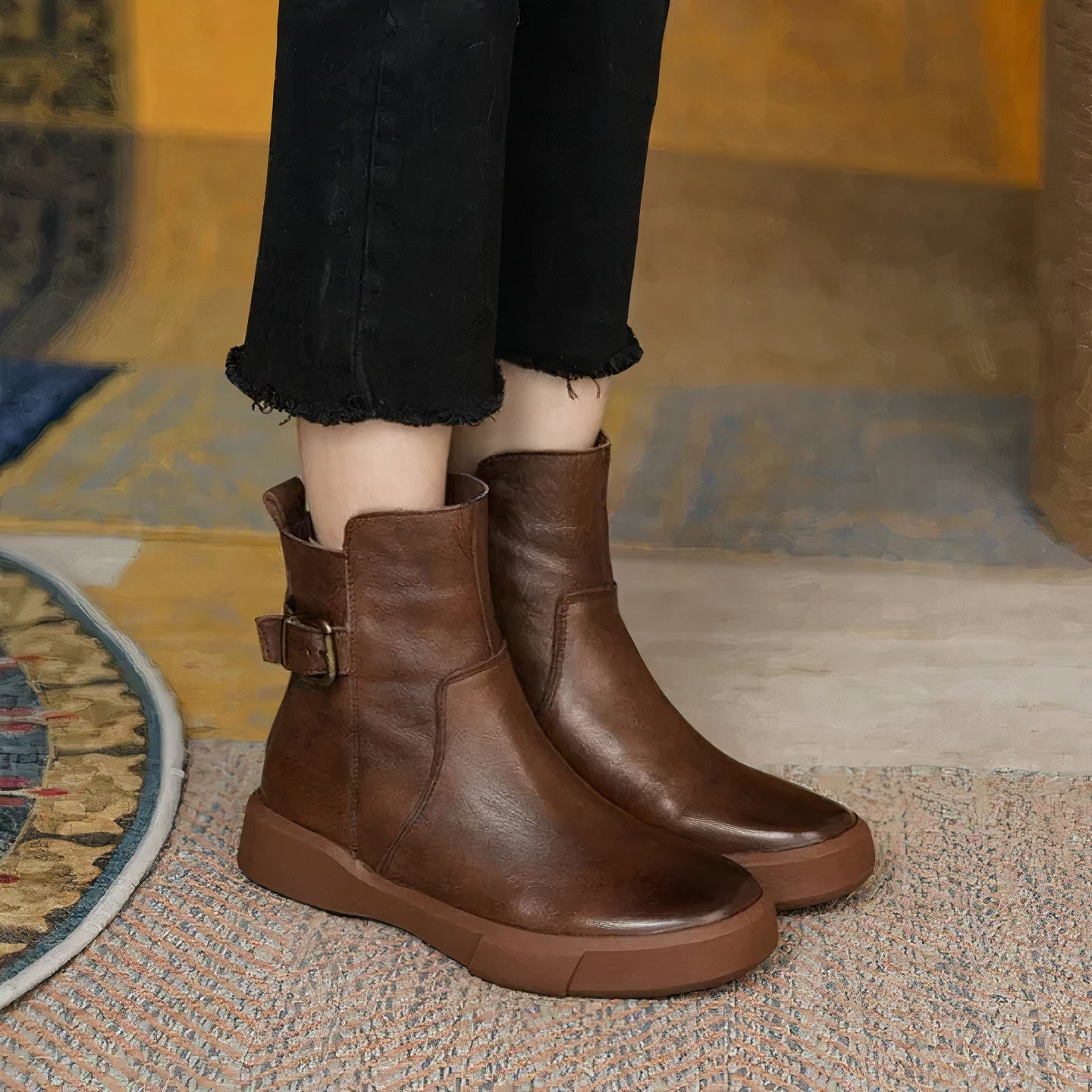 Bottes d'hiver femme – Bottes élégantes en cuir pour temps froid