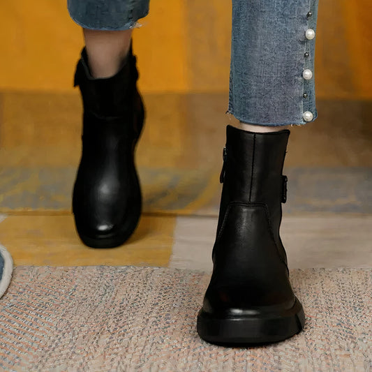 Bottes d'hiver femme – Bottes élégantes en cuir pour temps froid