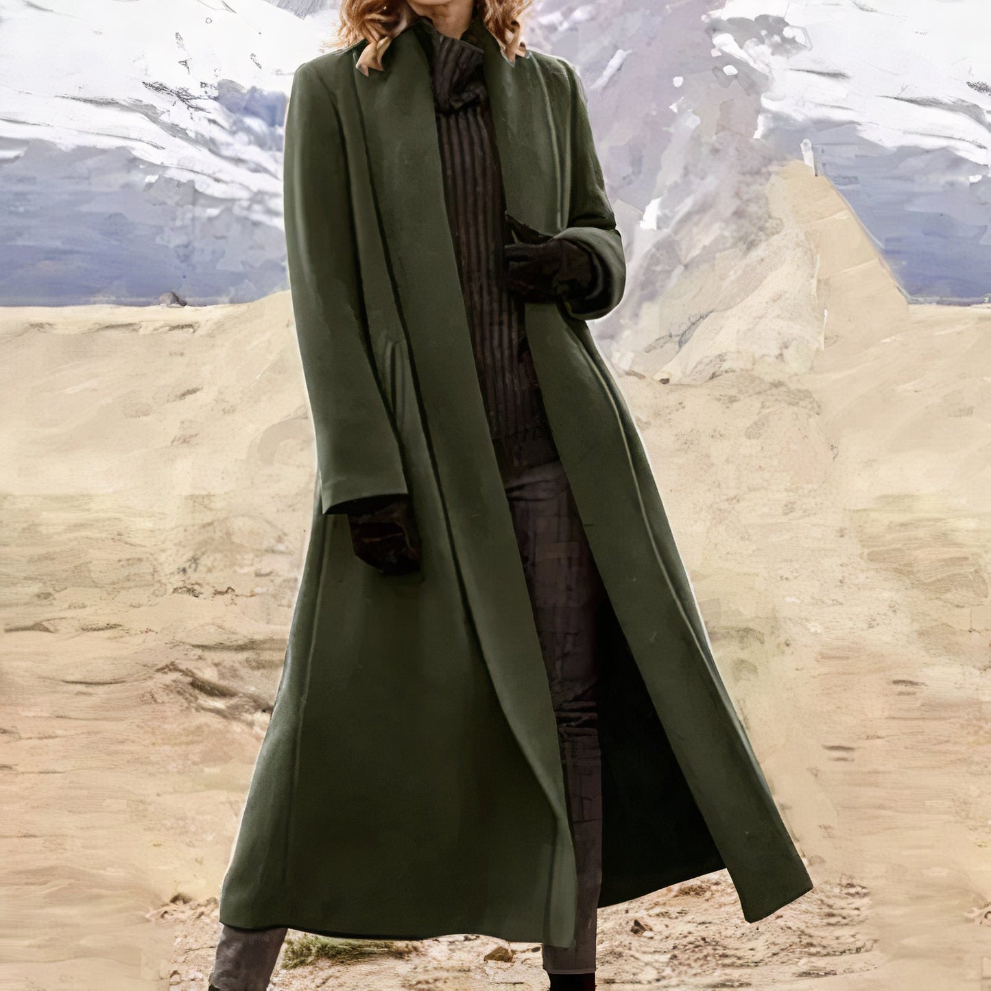 Manteau d'hiver femme – Manteau long élégant en laine chaud et chic