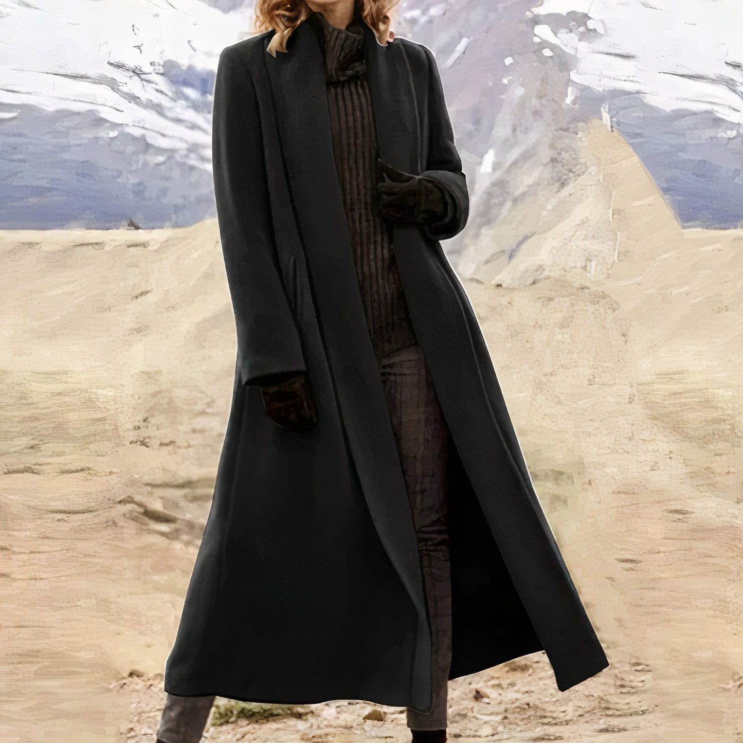 Manteau d'hiver femme – Manteau long élégant en laine chaud et chic