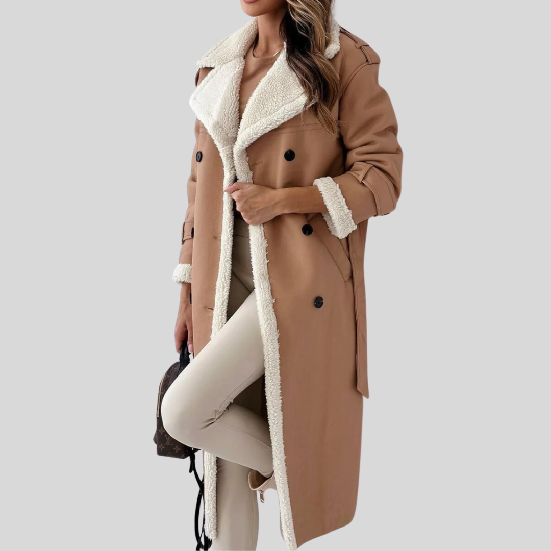 Manteau trench cuir luxe femme – Trench élégant et chic pour toutes occasions