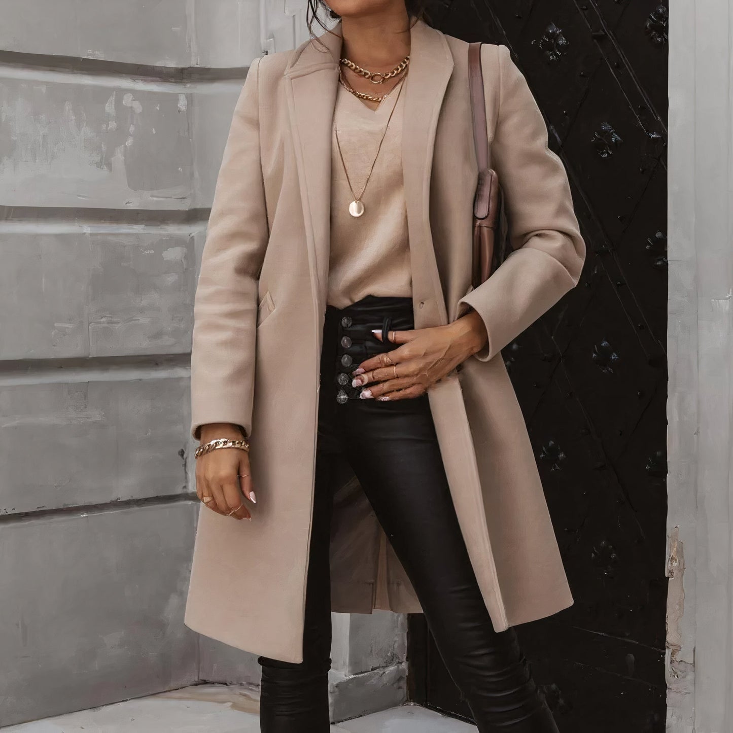 Manteau d'hiver femme – Manteau élégant en laine pour temps froid