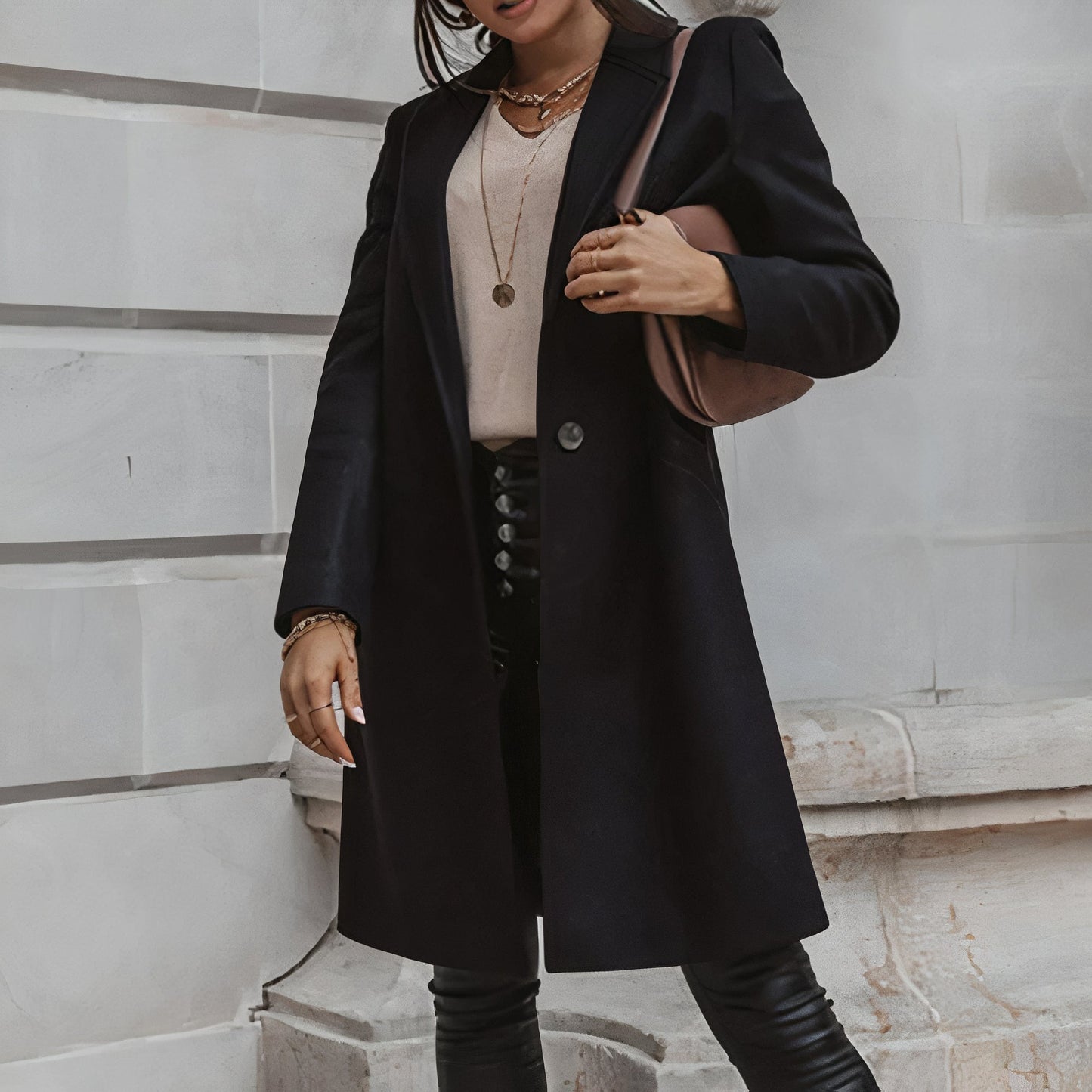 Manteau d'hiver femme – Manteau élégant en laine pour temps froid