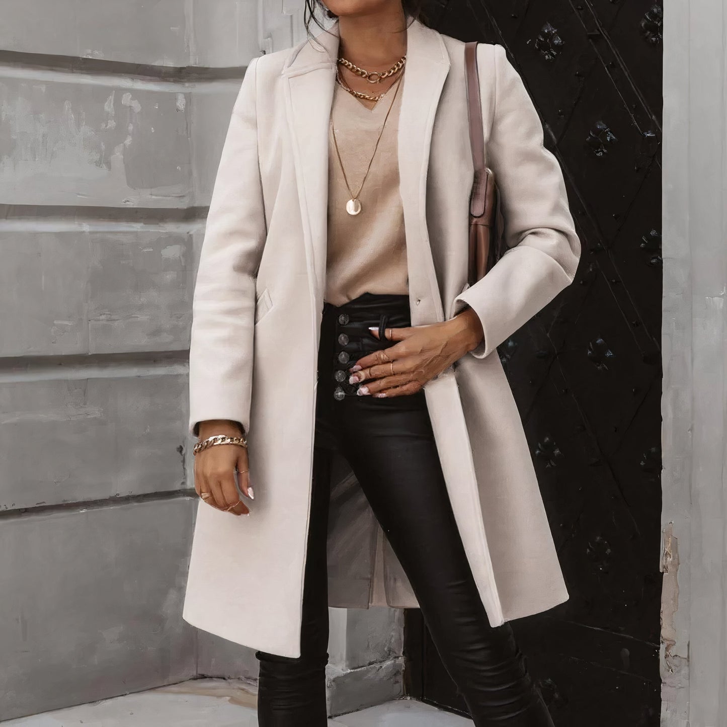 Manteau d'hiver femme – Manteau élégant en laine pour temps froid