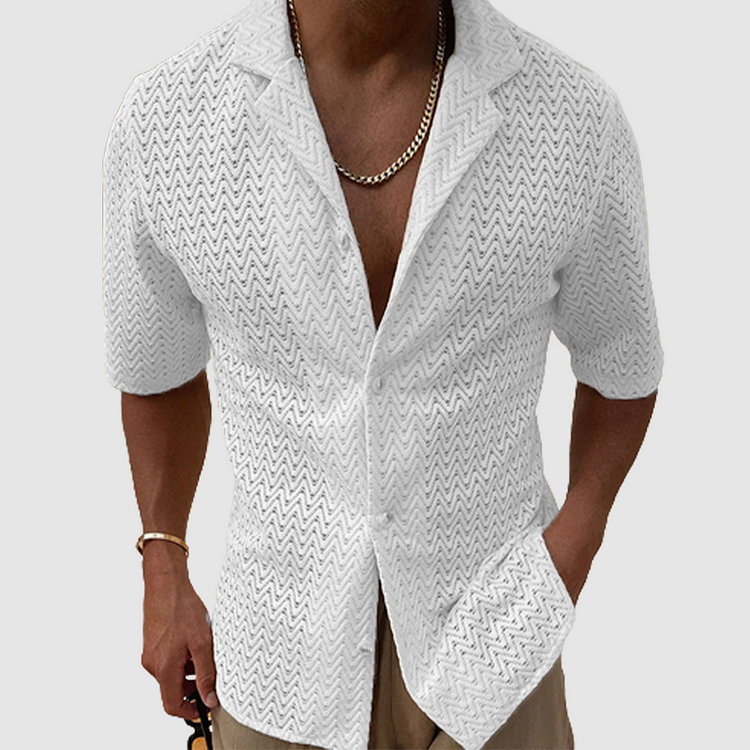 Chemise élégante homme été – Chemise col boutonné légère et stylée