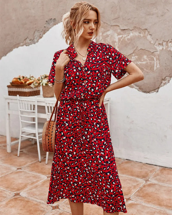 Robe midi été femme – Robe vintage élégante et fluide pour occasions spéciales