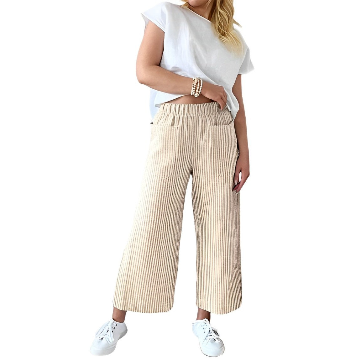 Pantalon été coton décontracté femme – Pantalon léger et confortable