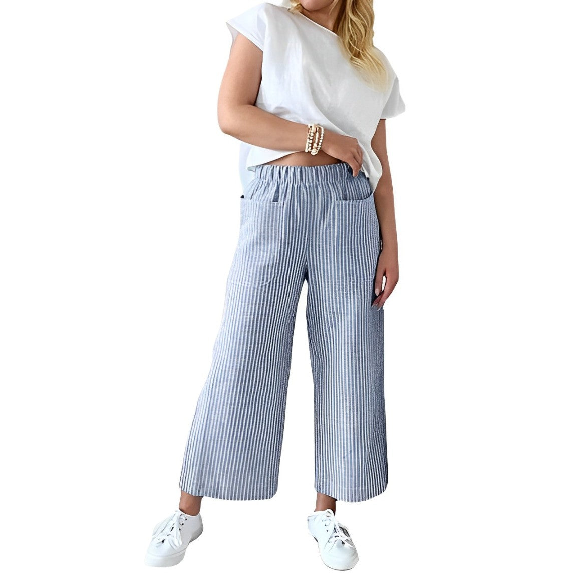 Pantalon été coton décontracté femme – Pantalon léger et confortable