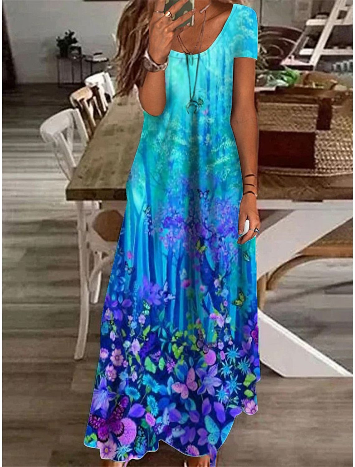 Robe maxi été femme – Robe florale élégante et légère