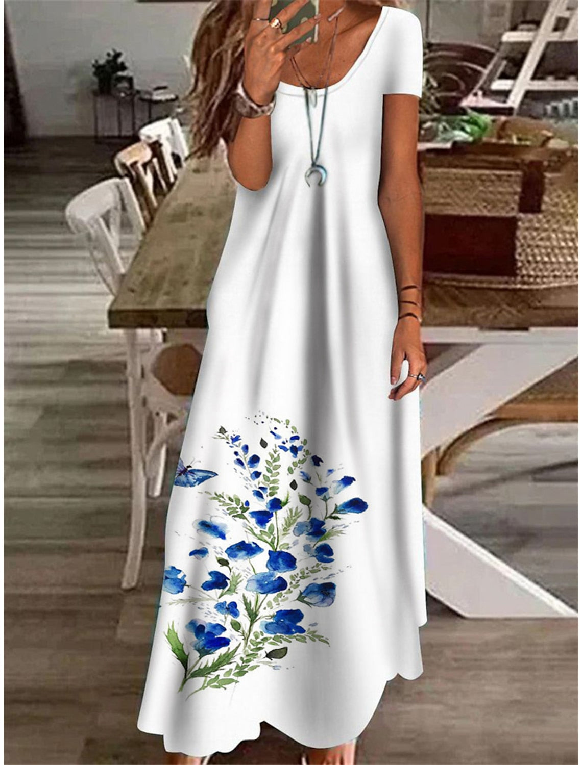 Robe maxi été femme – Robe florale élégante et légère