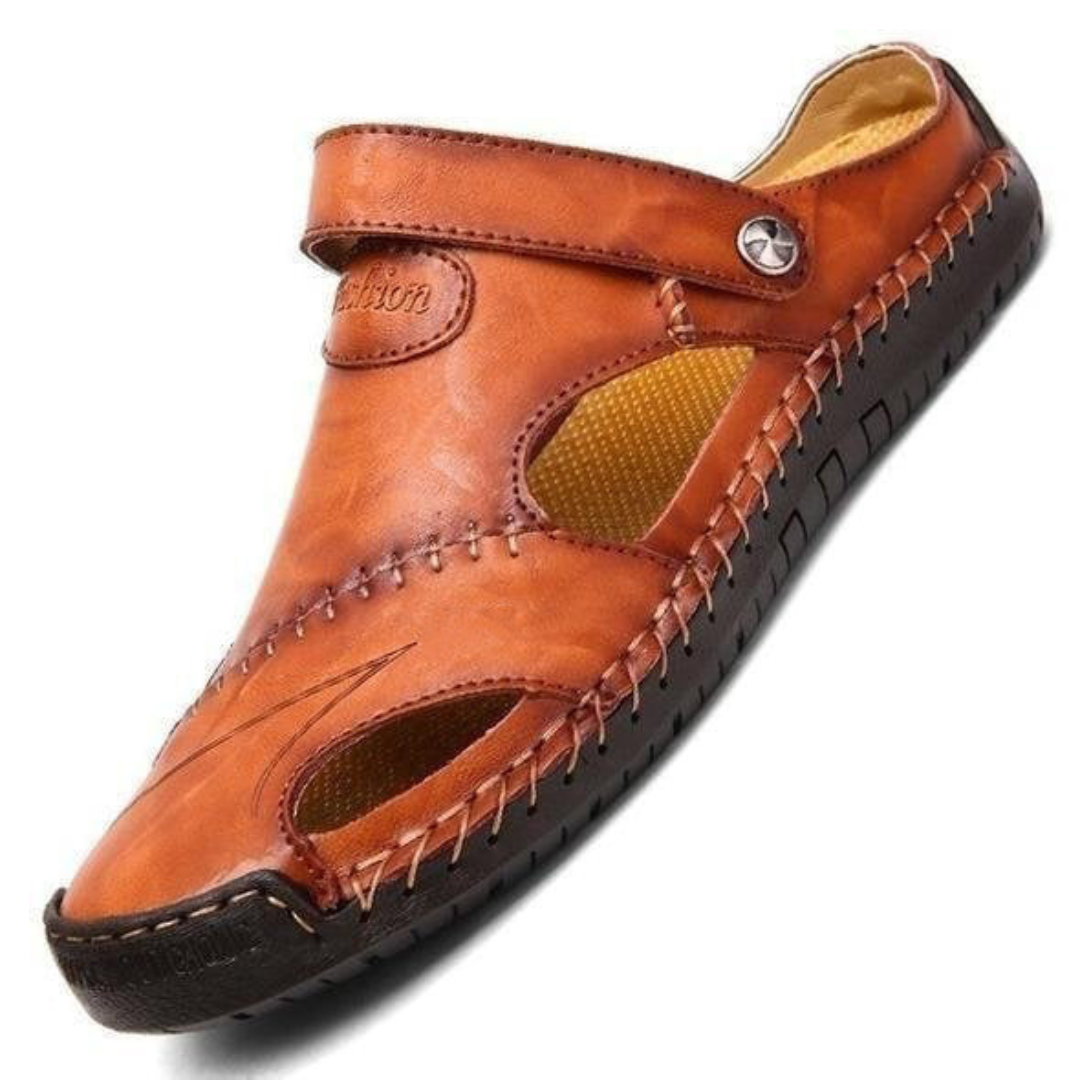 Sandales d'été homme – Sandales légères et confortables en cuir pour vacances