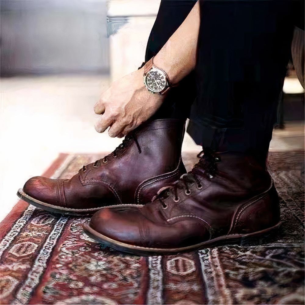 Bottes classiques homme – Chaussures à lacets en cuir élégantes et confortables