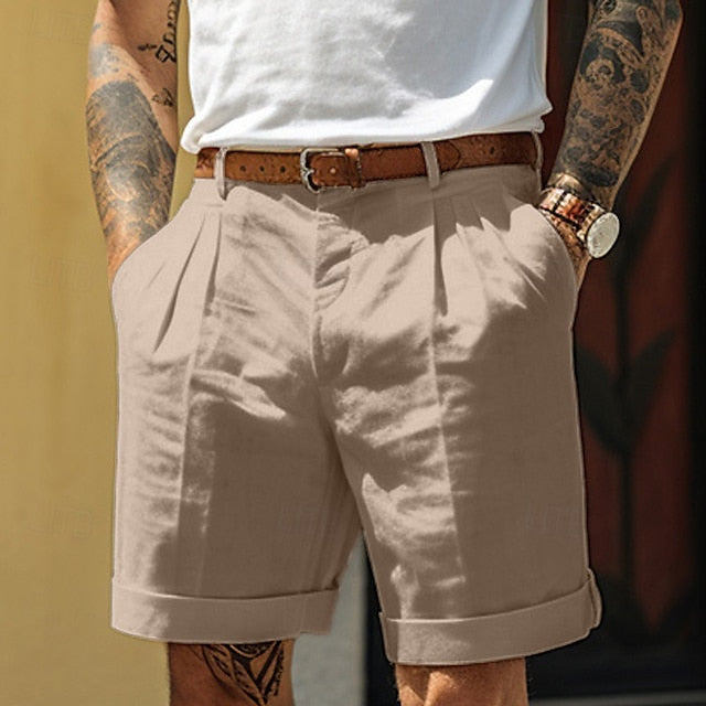 Shorts en lin homme – Shorts plissés stylés pour l'été