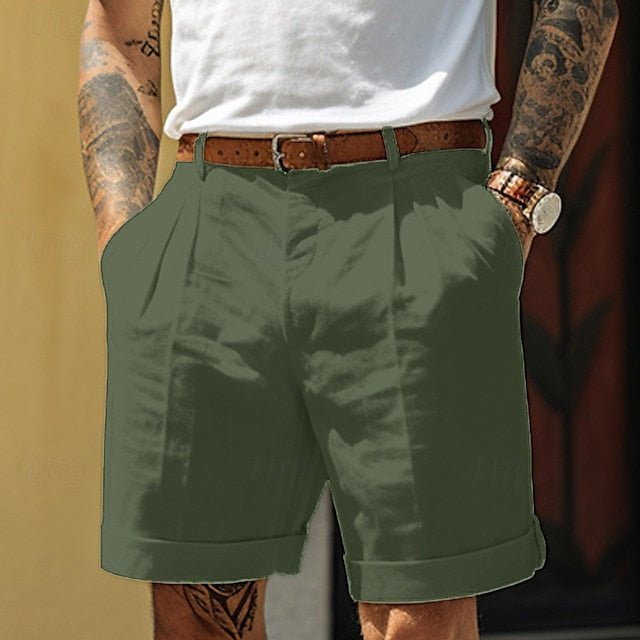 Shorts en lin homme – Shorts plissés stylés pour l'été