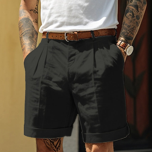 Shorts en lin homme – Shorts plissés stylés pour l'été