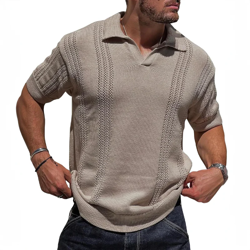 Polo homme luxe en tricot – T-shirt élégant et confortable pour toutes occasions