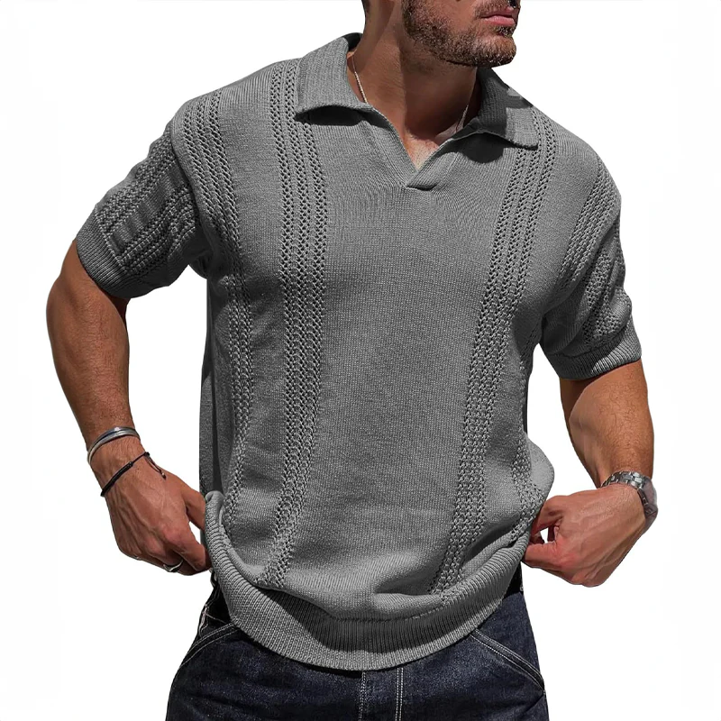 Polo homme luxe en tricot – T-shirt élégant et confortable pour toutes occasions