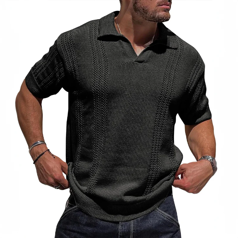 Polo homme luxe en tricot – T-shirt élégant et confortable pour toutes occasions