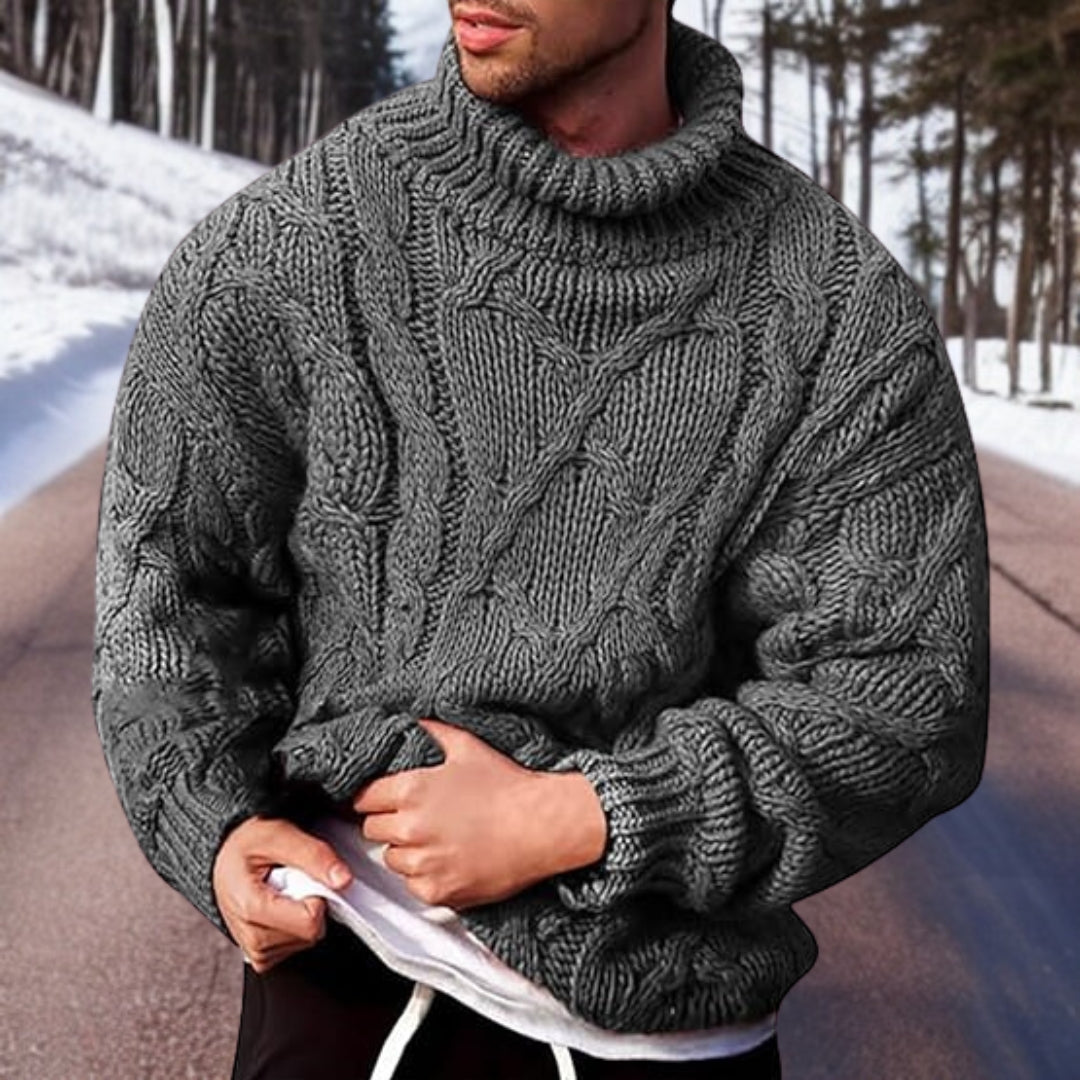 Pull en tricot homme hiver – Pull chaud et confortable en laine pour saison froide