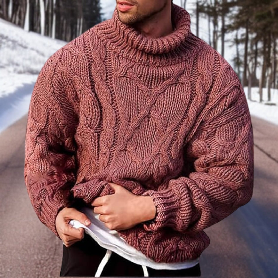 Pull en tricot homme hiver – Pull chaud et confortable en laine pour saison froide