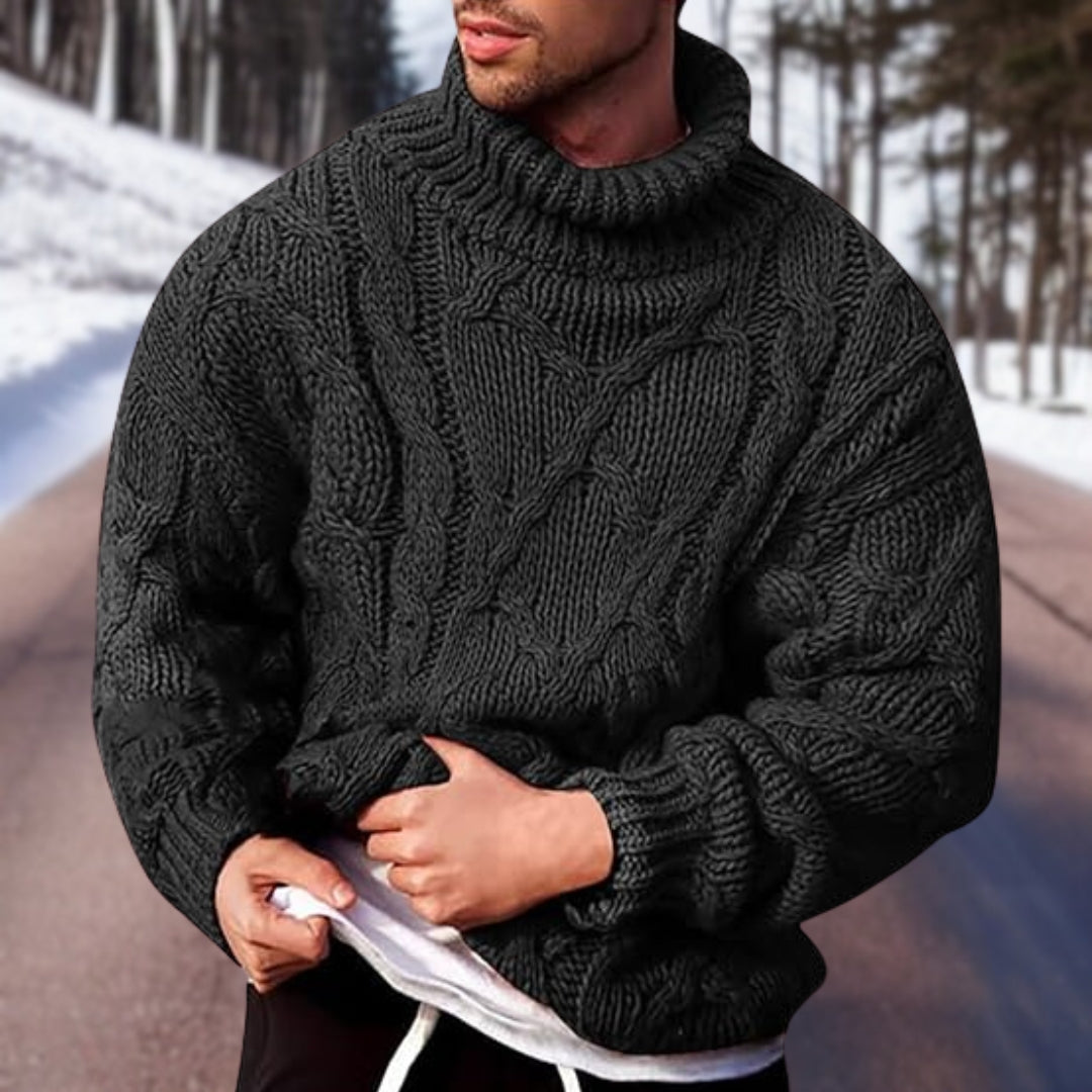 Pull en tricot homme hiver – Pull chaud et confortable en laine pour saison froide