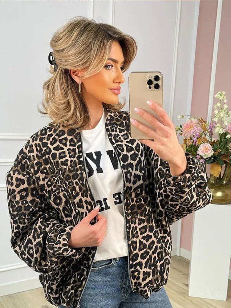 Veste léopard femme – Veste élégante à motif animalier pour automne