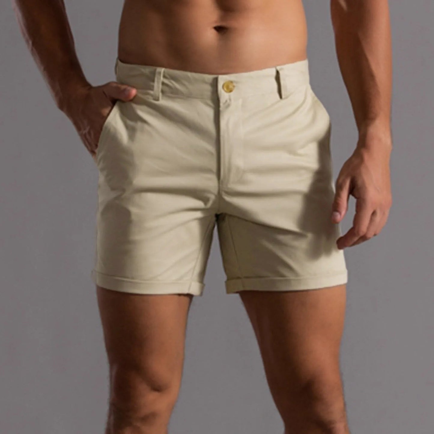 Shorts en coton été – Shorts classiques en coton léger pour homme