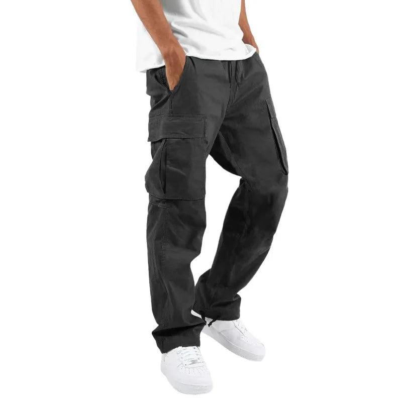 Pantalons modernes homme – Pantalon classique coupe droite en tissu léger