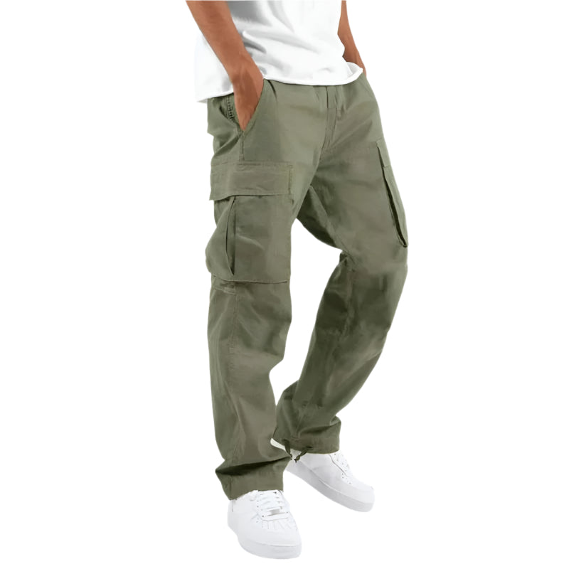 Pantalons modernes homme – Pantalon classique coupe droite en tissu léger