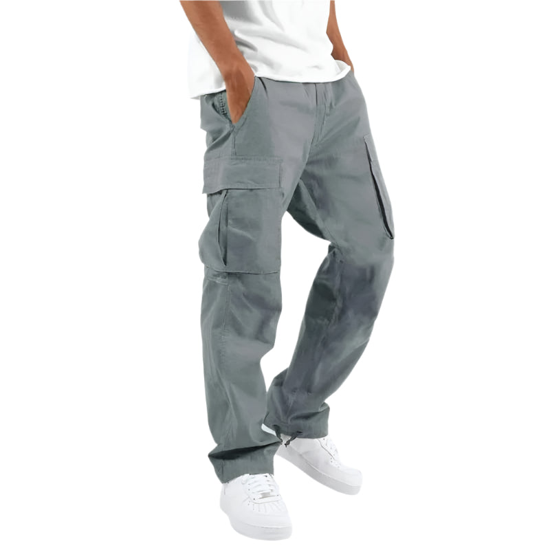 Pantalons modernes homme – Pantalon classique coupe droite en tissu léger