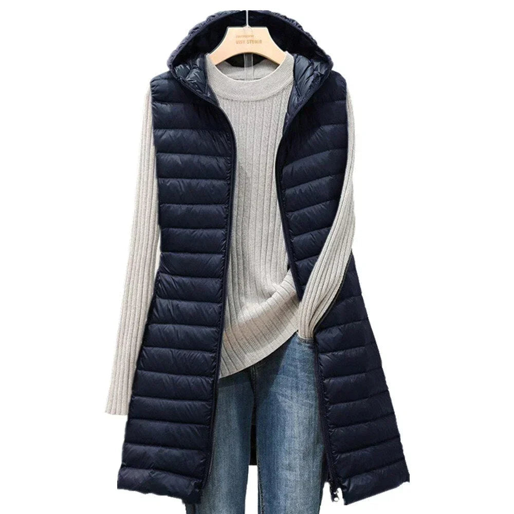 Gilet d'hiver femme – Gilet classique avec capuche chaud et élégant