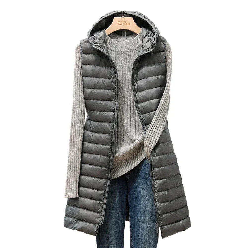 Gilet d'hiver femme – Gilet classique avec capuche chaud et élégant