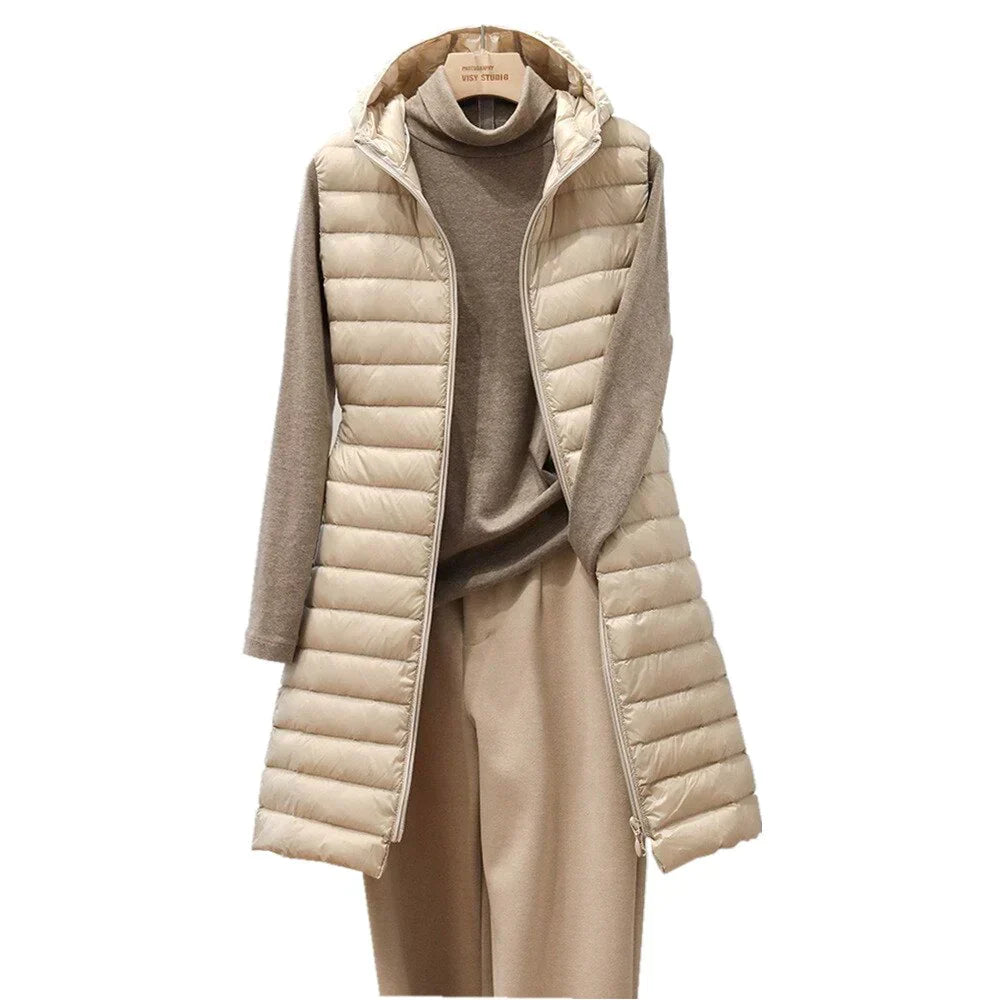 Gilet d'hiver femme – Gilet classique avec capuche chaud et élégant