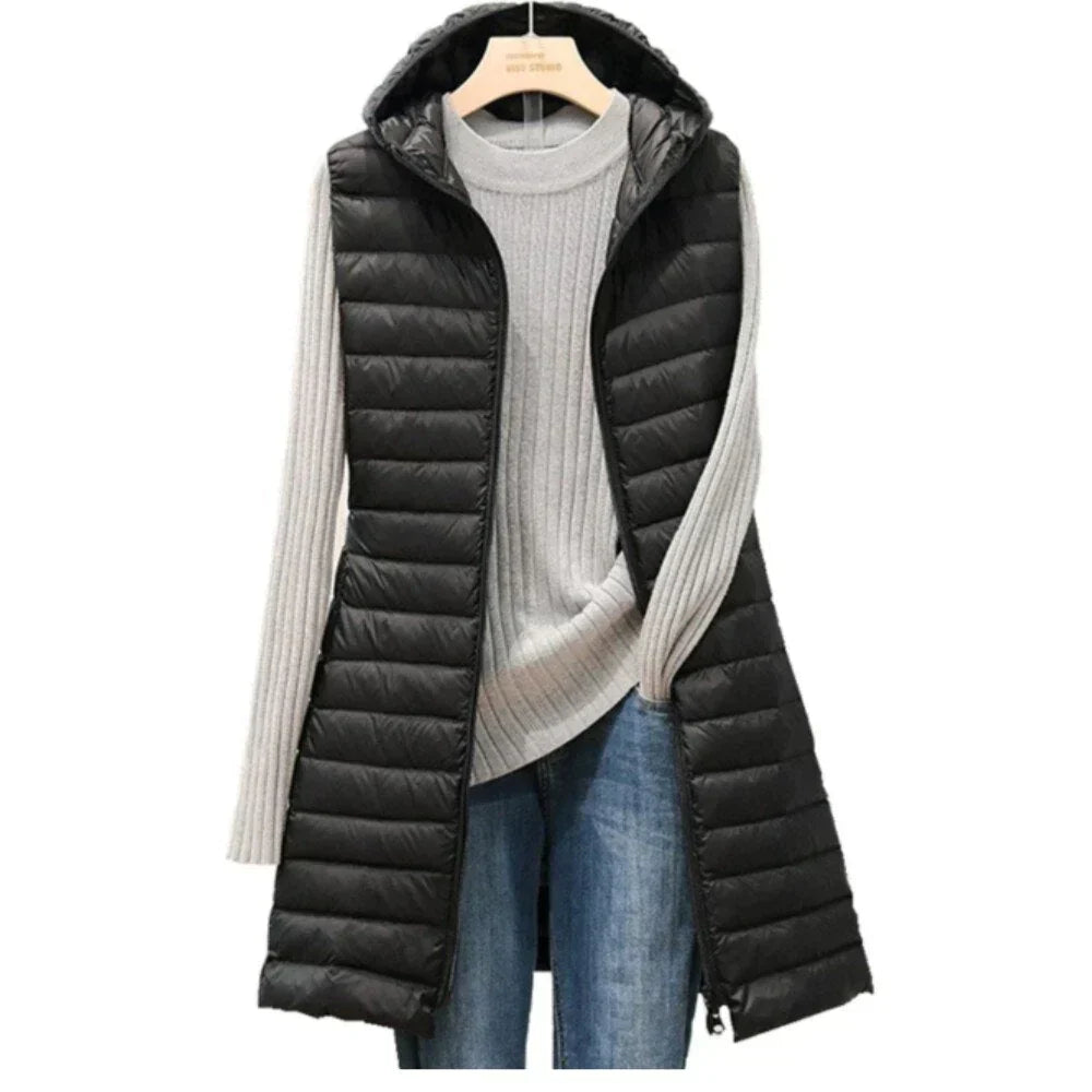 Gilet d'hiver femme – Gilet classique avec capuche chaud et élégant